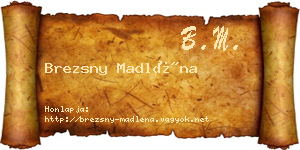 Brezsny Madléna névjegykártya